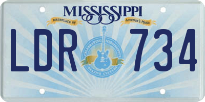 MS license plate LDR734