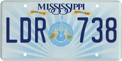 MS license plate LDR738
