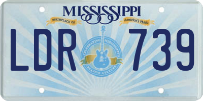 MS license plate LDR739