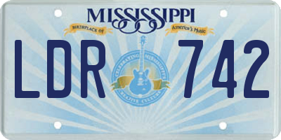 MS license plate LDR742