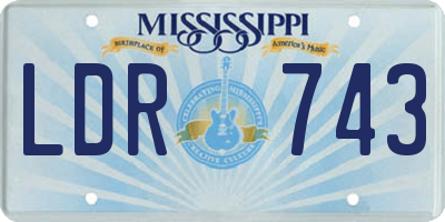 MS license plate LDR743
