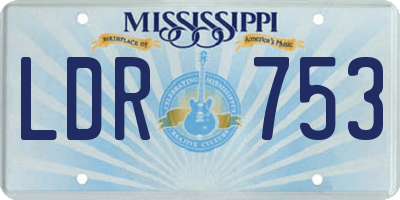 MS license plate LDR753