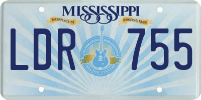 MS license plate LDR755