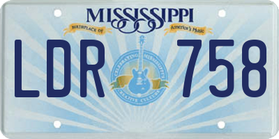 MS license plate LDR758