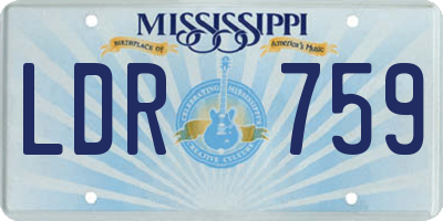 MS license plate LDR759