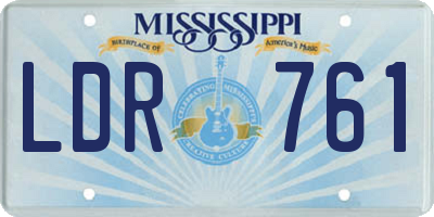 MS license plate LDR761