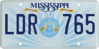 MS license plate LDR765
