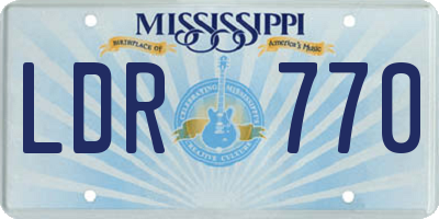 MS license plate LDR770