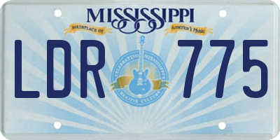 MS license plate LDR775