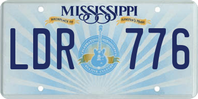 MS license plate LDR776