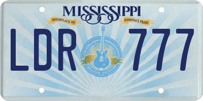 MS license plate LDR777