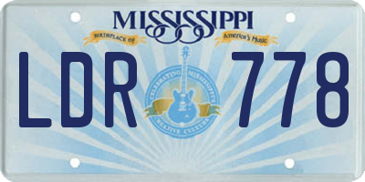 MS license plate LDR778