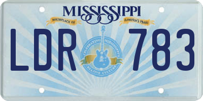 MS license plate LDR783