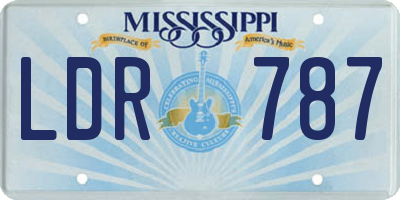 MS license plate LDR787