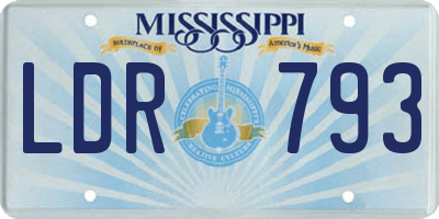 MS license plate LDR793