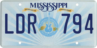MS license plate LDR794