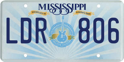 MS license plate LDR806