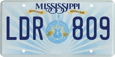 MS license plate LDR809