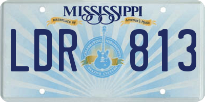 MS license plate LDR813