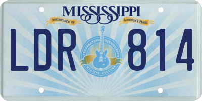 MS license plate LDR814