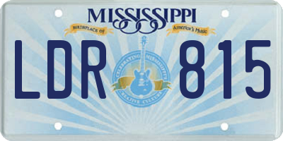MS license plate LDR815