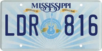 MS license plate LDR816