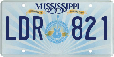 MS license plate LDR821