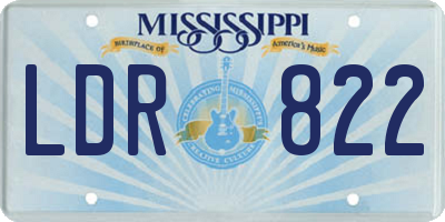 MS license plate LDR822