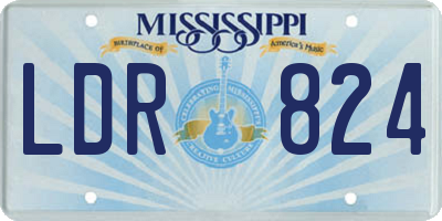 MS license plate LDR824