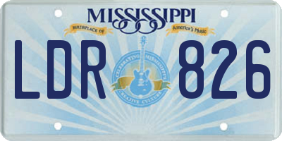 MS license plate LDR826