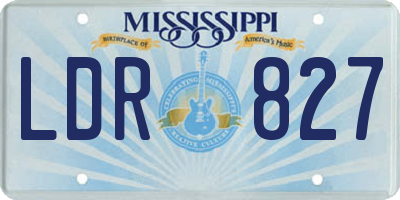 MS license plate LDR827