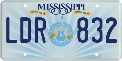 MS license plate LDR832