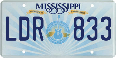 MS license plate LDR833
