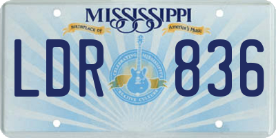 MS license plate LDR836