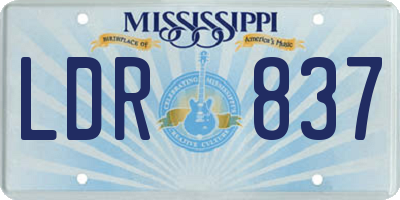 MS license plate LDR837