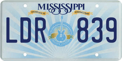 MS license plate LDR839