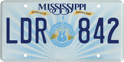 MS license plate LDR842