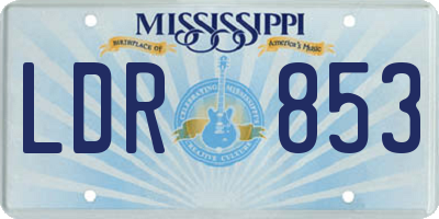 MS license plate LDR853