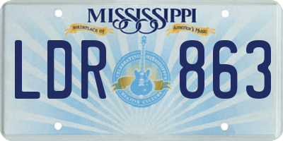MS license plate LDR863
