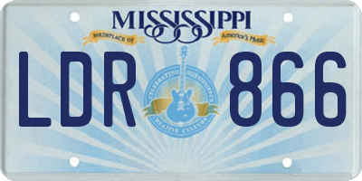 MS license plate LDR866