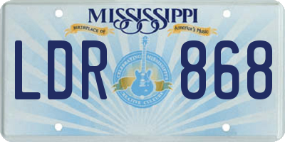 MS license plate LDR868