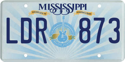MS license plate LDR873
