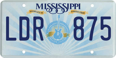 MS license plate LDR875