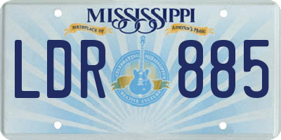 MS license plate LDR885