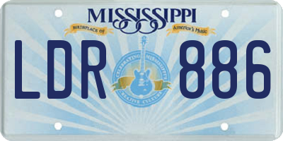 MS license plate LDR886