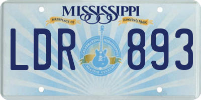 MS license plate LDR893