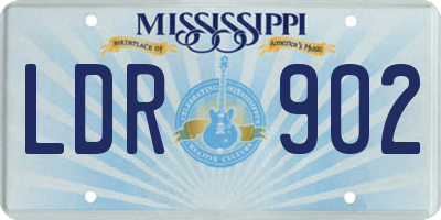 MS license plate LDR902