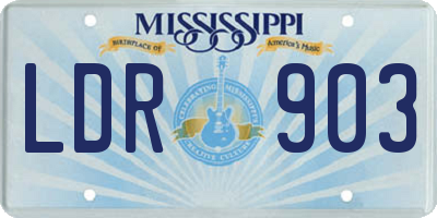 MS license plate LDR903