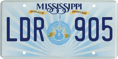 MS license plate LDR905
