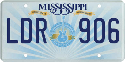 MS license plate LDR906